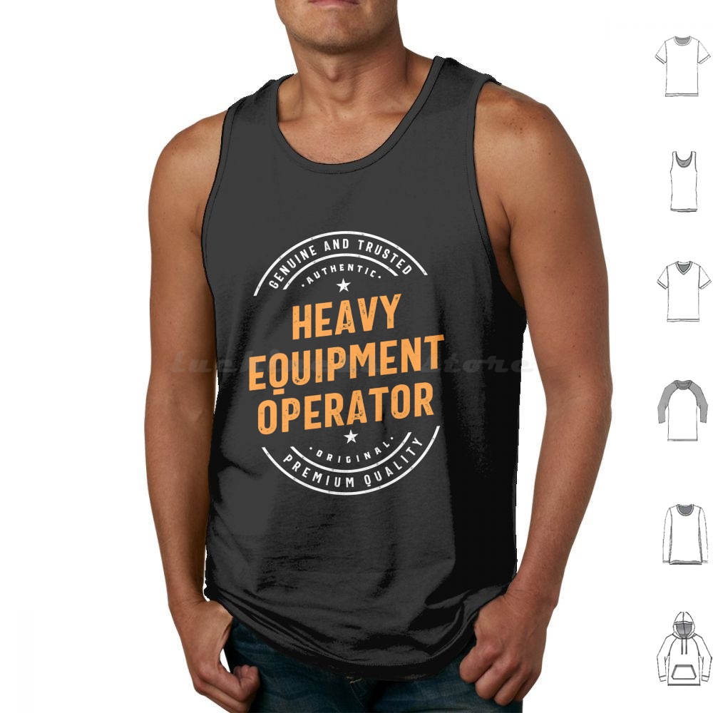 Heavy Equipment Jobs - Operatortanktops voor zware apparatuur Bedrukking Katoen
